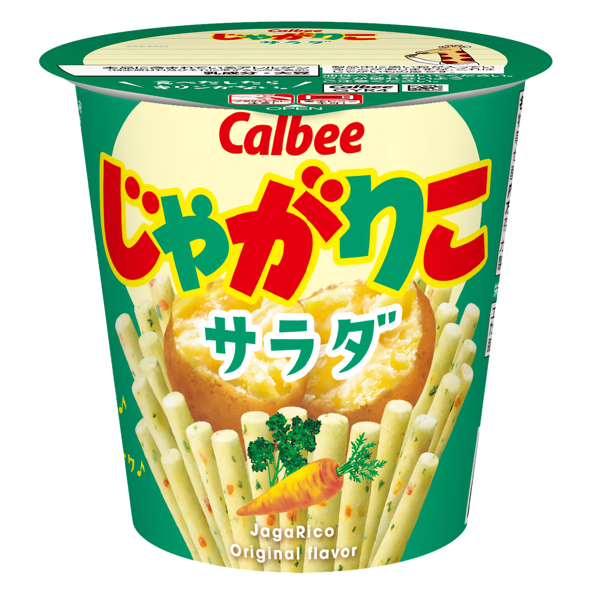 Calbee Jagarico Salad 57g cup, front of pack