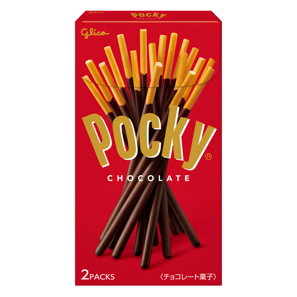 Glico Pocky Chocolate, the Japanese red box, front of pack