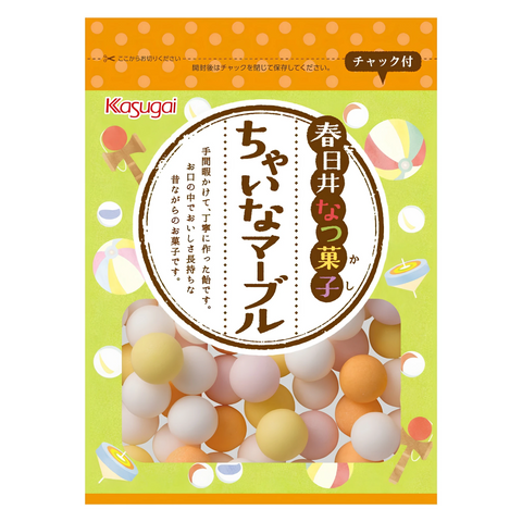 Kasugai China Marble hard candy, 103g zip bag, front of pack