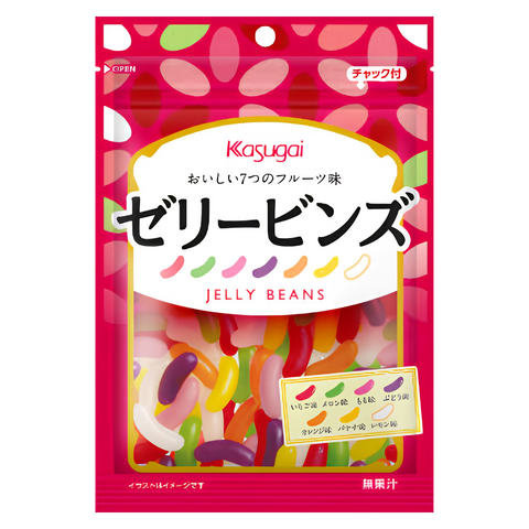 Kasugai Japanese jelly beans, 76g resealable bag, front of pack
