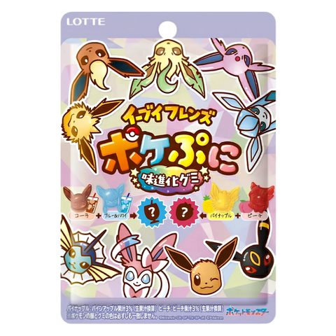 Lotte Pokepuni Eevee Friends flavour-pairing mini gummies, 75g bag, front of pack