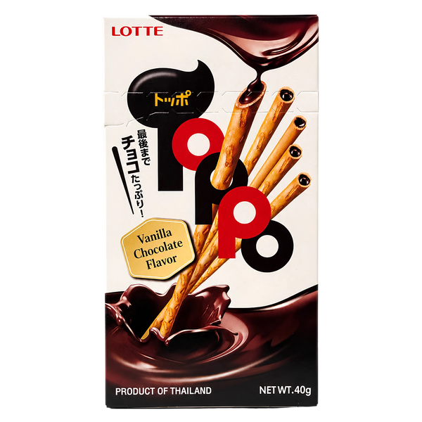Lotte Toppo Vanilla Chocolate 40g box, front of pack