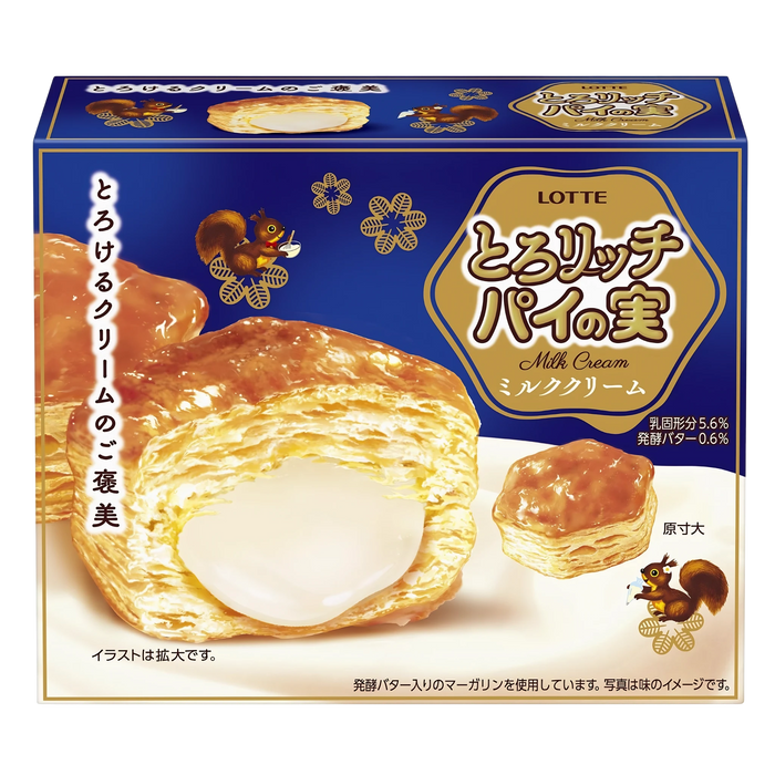 Lotte Toro Rich Pie no Mi milk cream box, front of pack