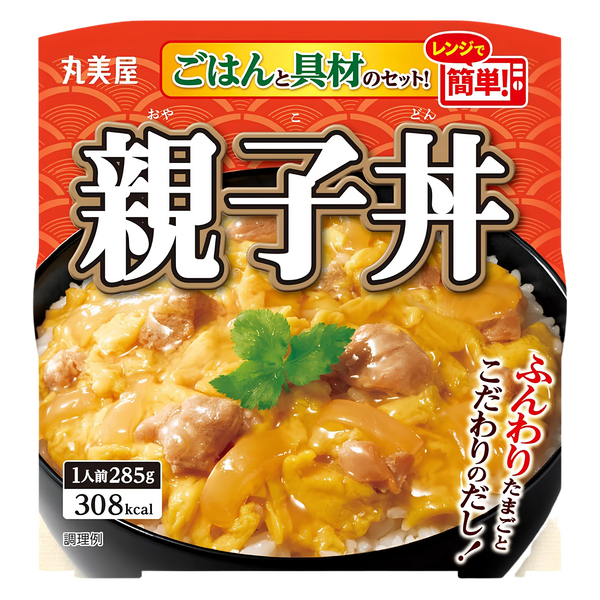 Marumiya oyakodon chicken and egg rice bowl, 285g box, front of pack