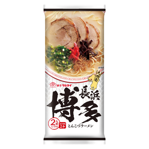 Marutai Hakata Nagahama tonkotsu ramen, two-serving stick ramen packet, front