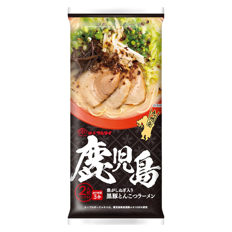 Marutai Kagoshima kurobuta tonkotsu ramen, two-serving stick ramen packet, front