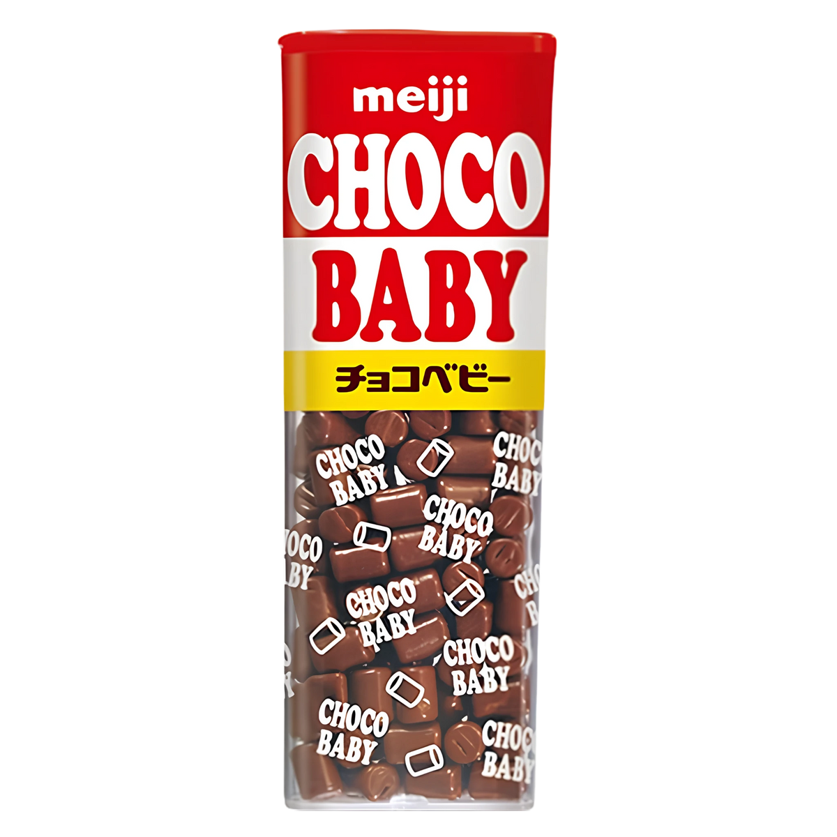 Meiji Choco Baby, slim red tube front of pack