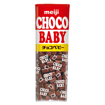 Meiji Choco Baby, slim red tube front of pack