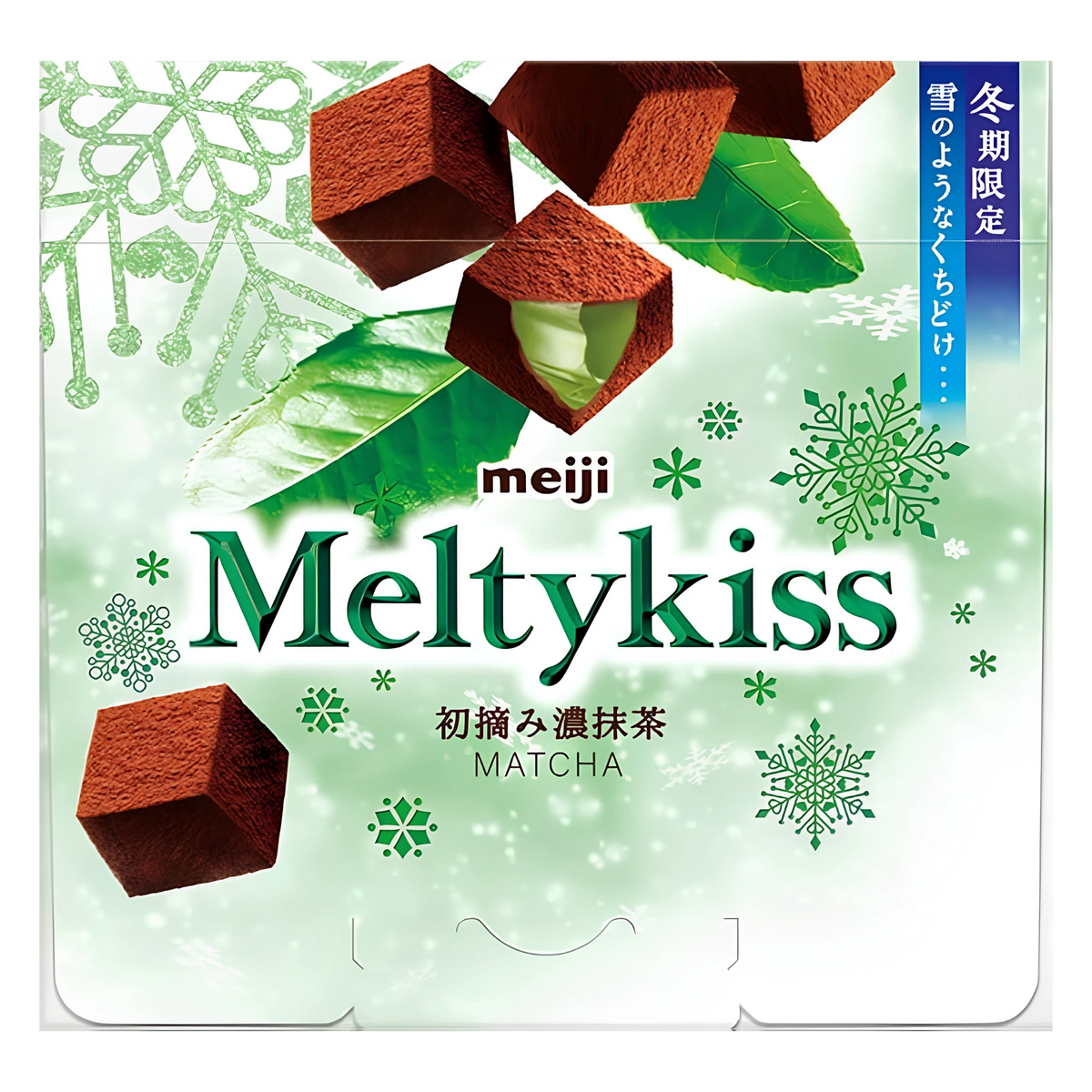 Meiji Meltykiss First Harvest Rich Matcha 53g box, front of pack