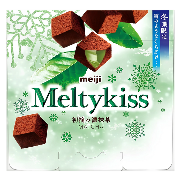 Meiji Meltykiss First Harvest Rich Matcha 53g box, front of pack