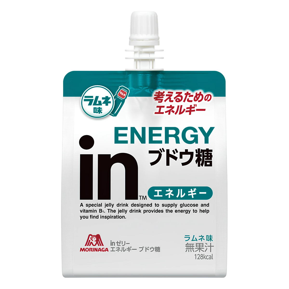 Morinaga in Jelly Energy Glucose ramune jelly drink pouch, front of pack
