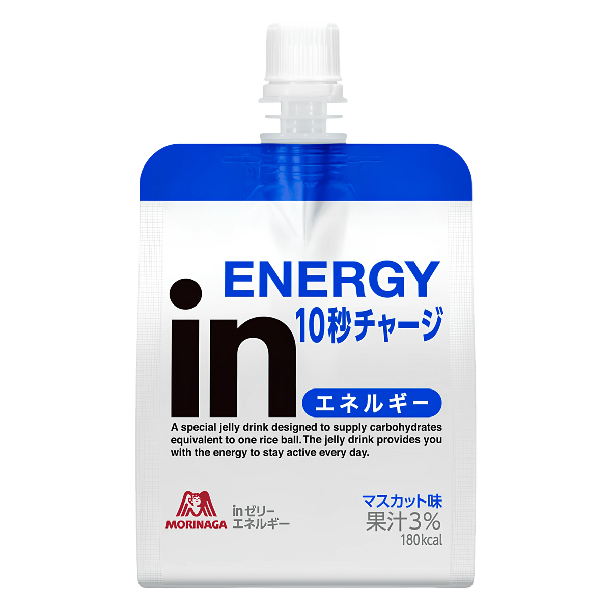 Morinaga in Jelly Energy muscat jelly drink, 180g pouch, front of pack