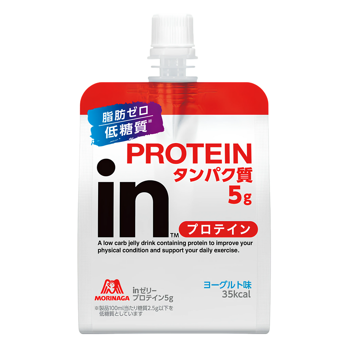 Morinaga in Jelly Protein 5g yogurt jelly drink pouch, front of pack