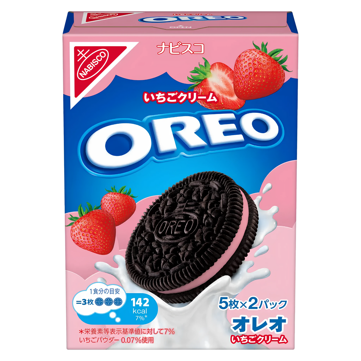 Nabisco Oreo Strawberry Cream Japanese box of 10, front of pack