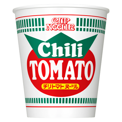 Nissin Cup Noodle Chilli Tomato, 76 g Japanese regular cup, front of pack