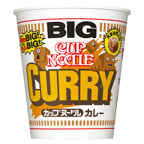 Nissin Cup Noodle Curry BIG, front of the 120g Japanese cup