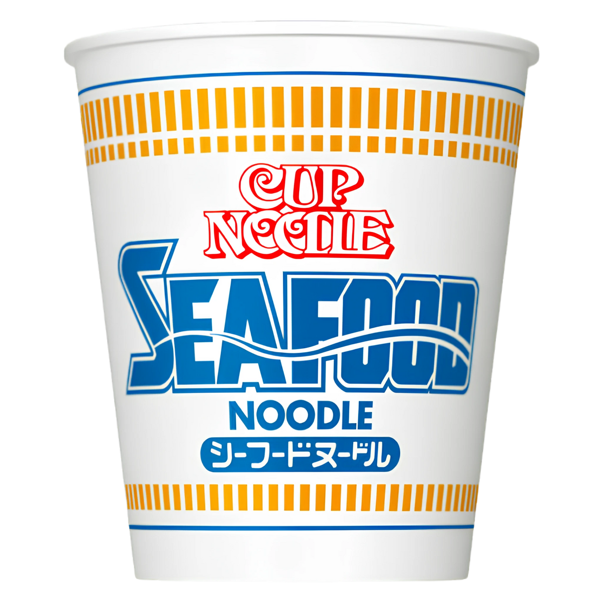 Nissin Cup Noodle Seafood 75g cup, front of pack showing the SEAFOOD wordmark