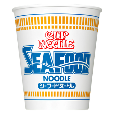 Nissin Cup Noodle Seafood 75g cup, front of pack showing the SEAFOOD wordmark