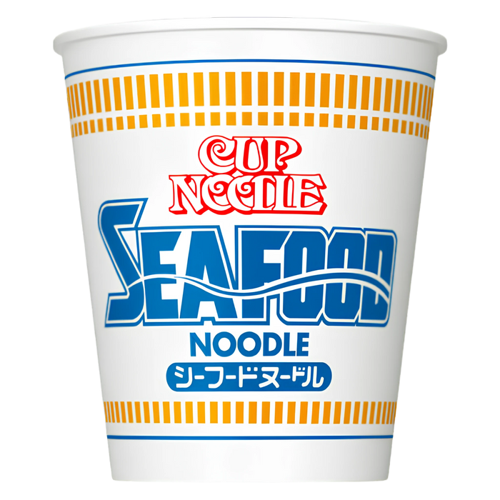 Nissin Cup Noodle Seafood 75g cup, front of pack showing the SEAFOOD wordmark