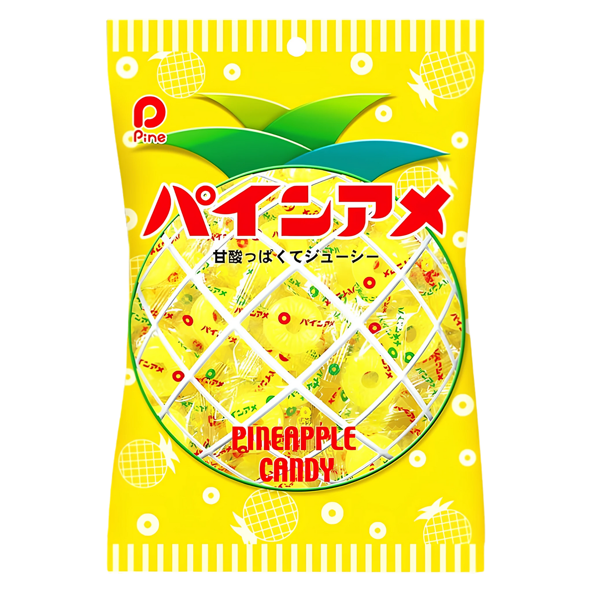 Pine Ame Pineapple Candy, 110g bag, front of pack