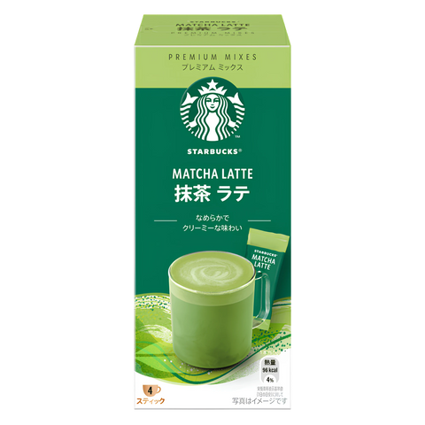 Starbucks Premium Mixes Matcha Latte box of four sticks, front of pack
