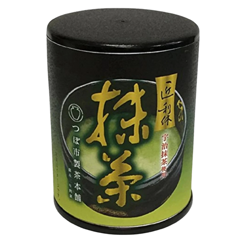 Tsuboichi Takumi Rikyu Uji matcha powder, 30 g black and green tin, front