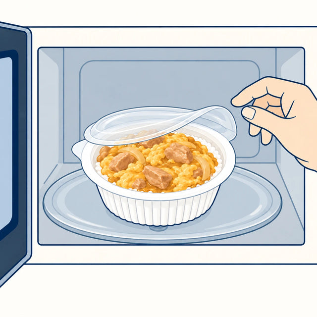 Rest the peeled lid back on loosely before you microwave it: it won't re-seal, and it isn't meant to.